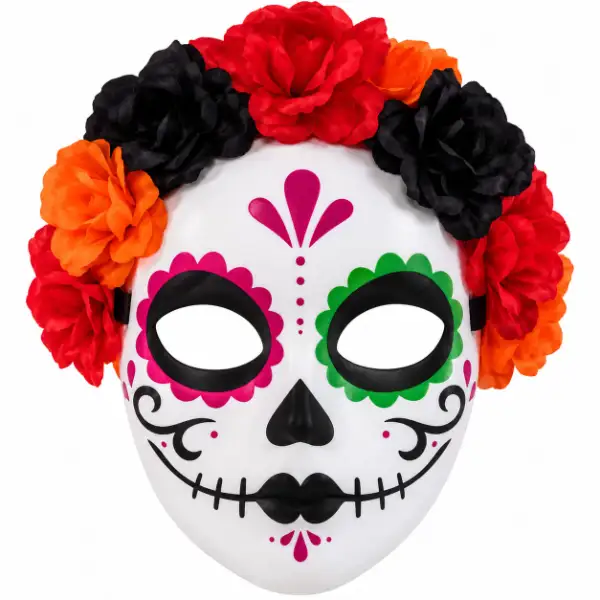Máscara de catrina con flores