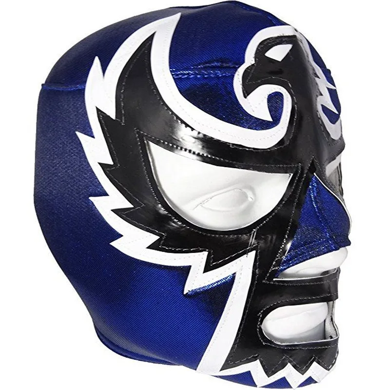 Máscara de luchador de tela con decoración en plástico