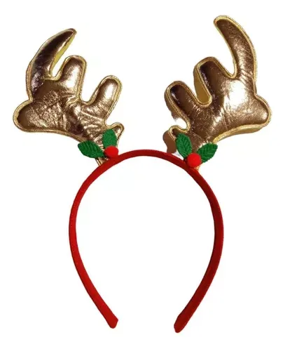 Diadema con cuernos de reno de tela
